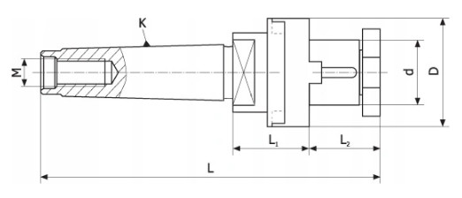 Univerzální frézovací trn Morse 3 - 22 mm - 47 mm